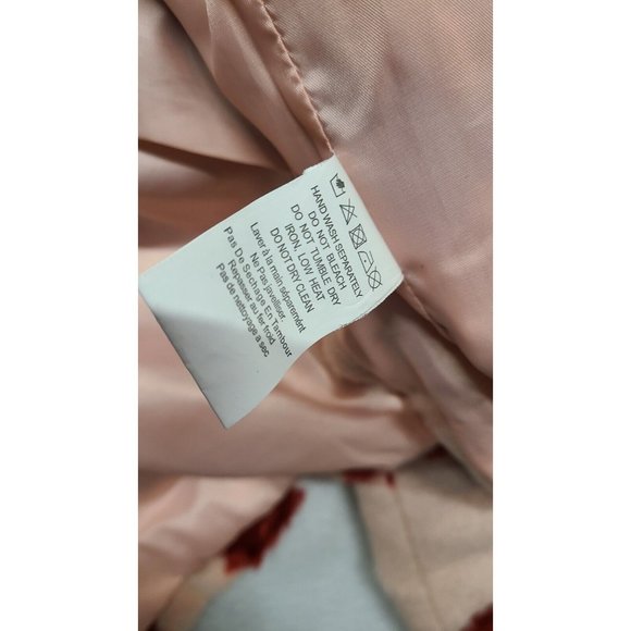 Glamorous Faux Fur Accent Womens Size Small Coat Pink and Red Abstract Quirky - Picture 9 of 11